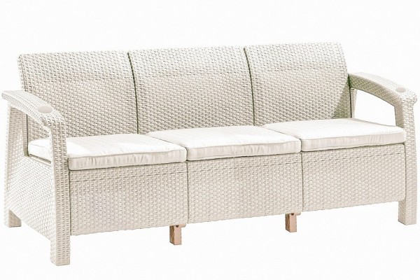 Трёхместный диван  Yalta Sofa 3 Seat белый купить в Кемерово