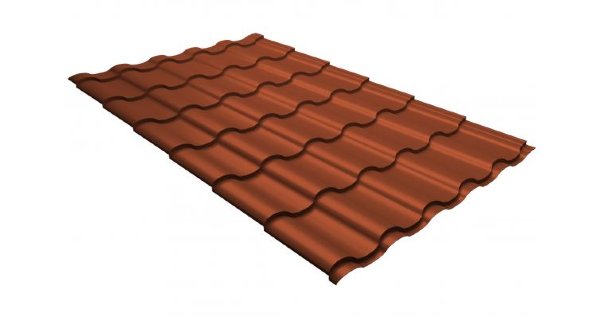 Металлочерепица кредо GL 0,5 GreenСoat Pural RR 750 кирпично-красный (RAL 8004 терракота) купить в Кемерово