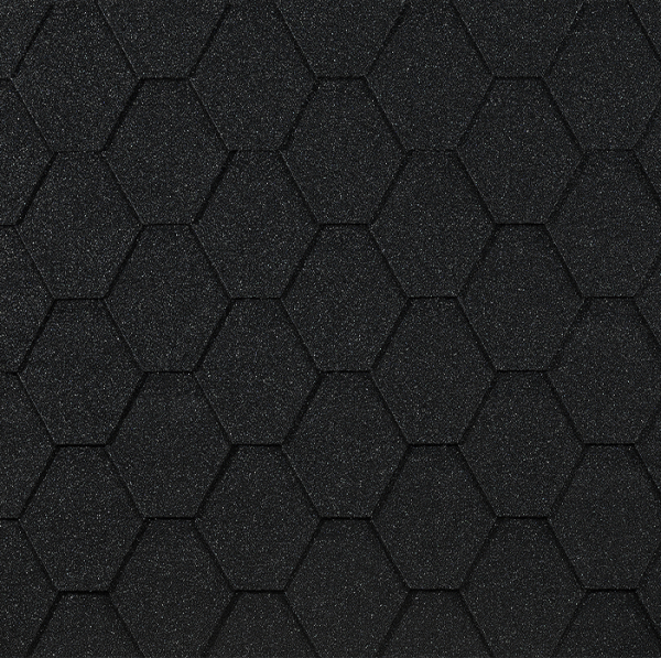 Гибкая черепица EURASIA Docke, Коллекция ШЕСТИГРАННИК Чёрный купить в Кемерово