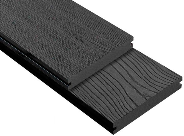 Террасная доска ДПК Outdoor 3D полнотелая STORM/OCEAN BLACK черная купить в Кемерово