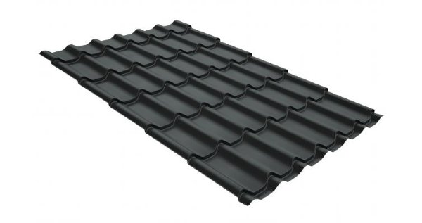 Металлочерепица классик GL 0,5 GreenCoat Pural Matt RR 23 темно-серый (RAL 7024 мокрый асфальт) купить в Кемерово