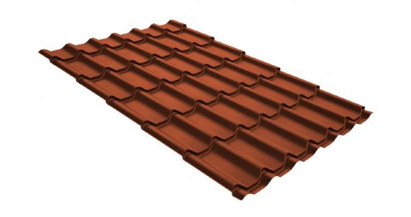 Металлочерепица классик GL 0,5 GreenCoat Pural RR 750 кирпично-красный (RAL 8004 терракота) купить в Кемерово