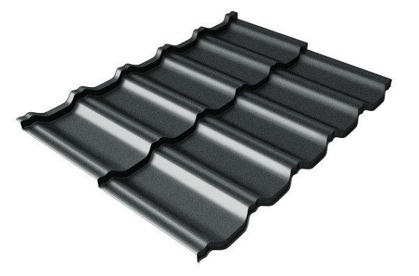 Металлочерепица модульная Квинта Uno Grand Line c 3D резом 0,5 Satin RAL 7016 антрацитово-серый купить в Кемерово