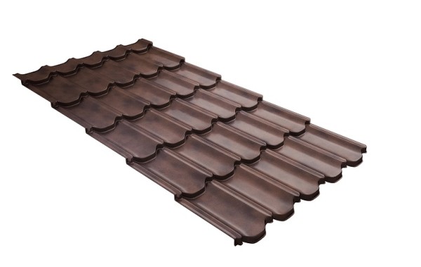 Металлочерепица квинта плюс с  3D резом 0,45 Safari Twincolor Brown купить в Кемерово