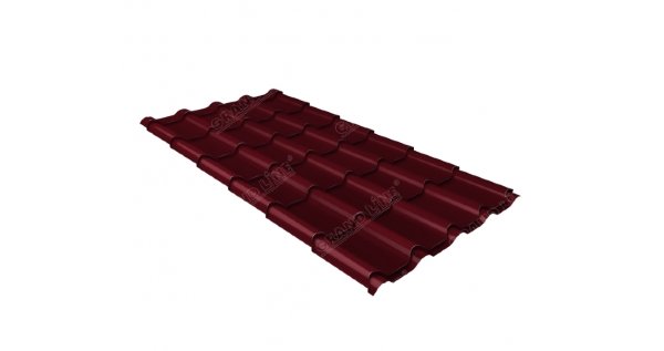 Металлочерепица камея 0,45 Drap RAL 3005 красное вино купить в Кемерово