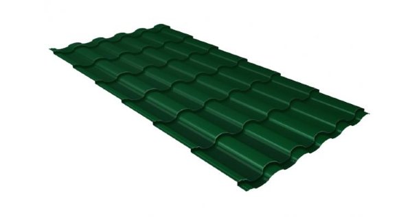 Металлочерепица кредо 0,5 Satin RAL 6005 зеленый мох купить в Кемерово