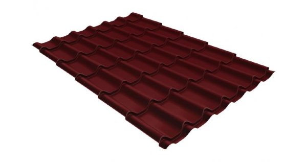 Металлочерепица классик GL 0,5 Velur20 RAL 3005 красное вино купить в Кемерово