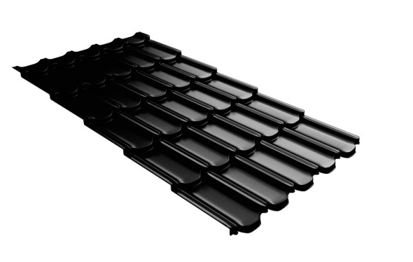 Металлочерепица квинта плюс с 3D резом 0,5 GreenСoat Pural Matt RR 33 черный (RAL 9005 черный) купить в Кемерово