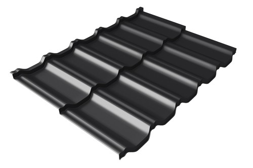 Металлочерепица модульная Квинта Uno Grand Line c 3D резом 0,5 Quarzit lite RAL 9005 черный купить в Кемерово