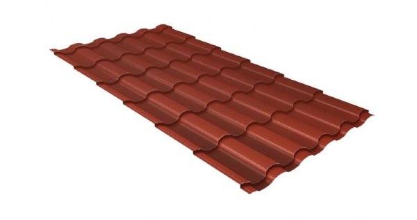 Металлочерепица кредо GL 0,5 Velur20 RAL 8004 терракота купить в Кемерово