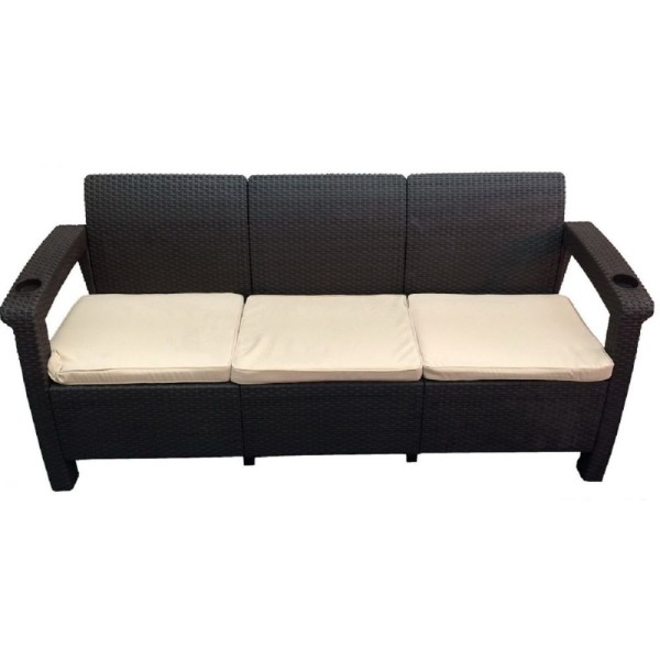 Трёхместный диван  Yalta Sofa 3 Seat венге купить в Кемерово