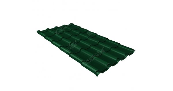 Металлочерепица камея 0,5 Satin RAL 6005 зеленый мох купить в Кемерово