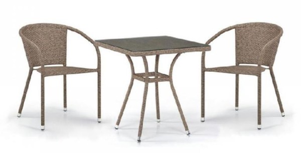 Комплект плетеной мебели AFINA из иск. ротанга T282BNT/Y137C-W56 Light Brown 2Pcs купить в Кемерово
