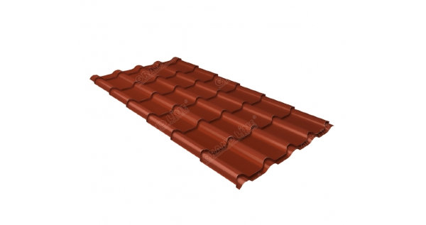Металлочерепица камея 0,5 Satin RAL 8004 терракота купить в Кемерово