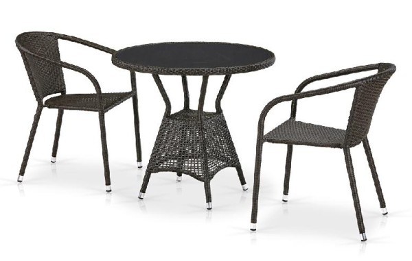 Комплект плетеной мебели AFINA из иск. ротанга T707ANS/Y137C-W53 Brown 2Pcs купить в Кемерово