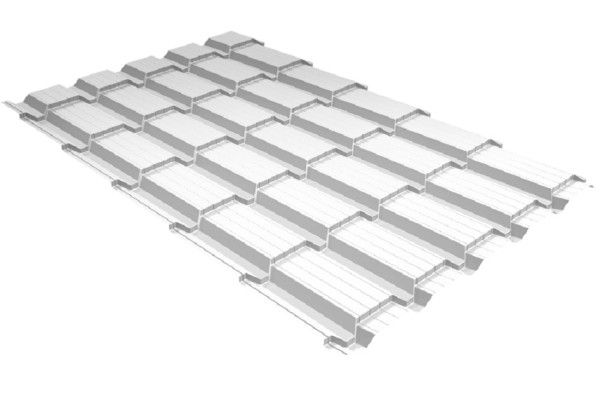 Металлочерепица GL квадро профи 0,5 Satin RAL 9003 сигнальный белый купить в Кемерово