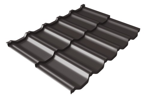 Металлочерепица модульная Квинта Uno Grand Line c 3D резом 0,5 Satin Мatt RR 32 темно-коричневый купить в Кемерово