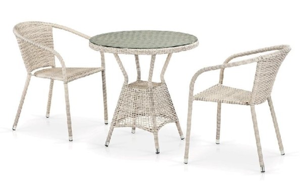 Комплект плетеной мебели AFINA из иск. ротанга T705ANT/Y137C-W85 Latte 2Pcs купить в Кемерово