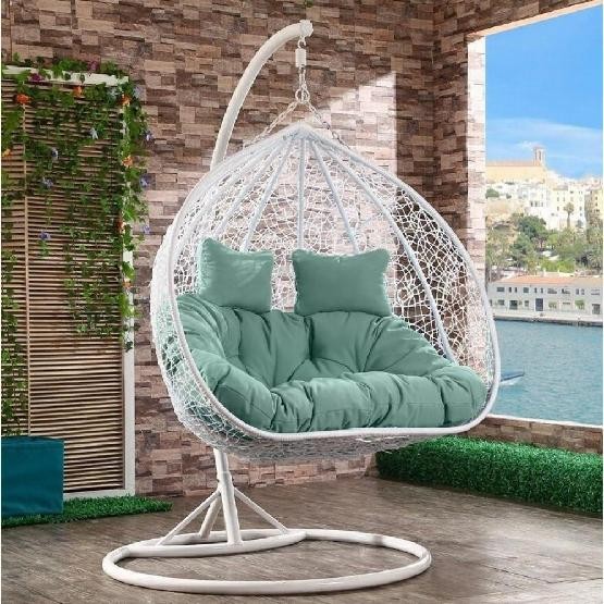 Кресло Подвесное из искусственного ротанга AFM-109A White/Green купить в Кемерово