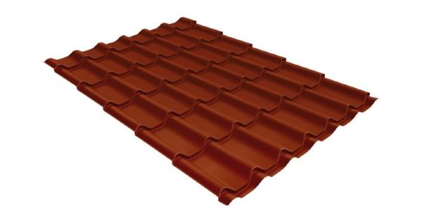 Металлочерепица классик GL 0,5 Velur20 RAL 8004 терракота купить в Кемерово