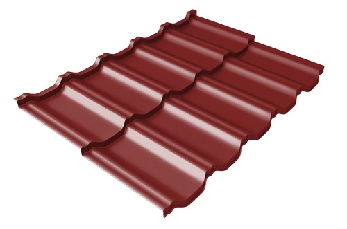 Металлочерепица модульная Квинта Uno Grand Line c 3D резом 0,5 Satin RAL 3011 коричнево-красный купить в Кемерово
