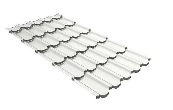 Металлочерепица квинта плюс с 3D резом 0,5 Satin RAL 9003 сигнальный белый купить в Кемерово
