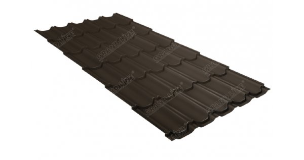 Металлочерепица квинта плюс 0,5 GreenCoat Pural Matt RR 32 темно-коричневый (RAL 8019 серо-коричневый) купить в Кемерово