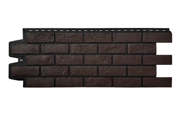 ФП Grand Line состаренный кирпич премиум Шоколадный (шов RAL 9005) купить в Кемерово