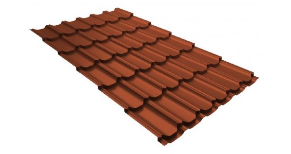 Металлочерепица квинта плюс 0,5 GreenCoat Pural RR 750 кирпично-красный (RAL 8004 терракота) купить в Кемерово