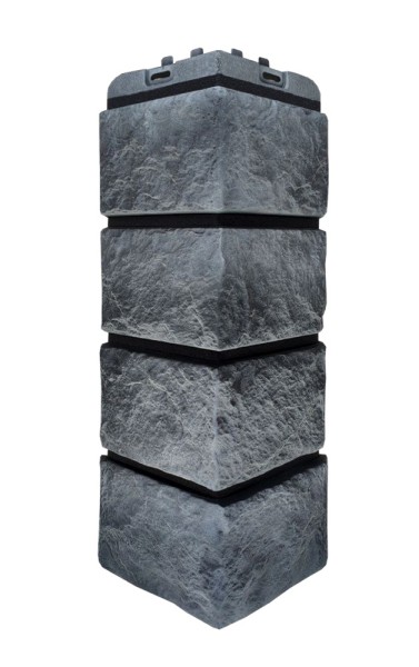 Угол наружный Grand Line Колотый Камень Антрацит, Шов чёрный купить в Кемерово